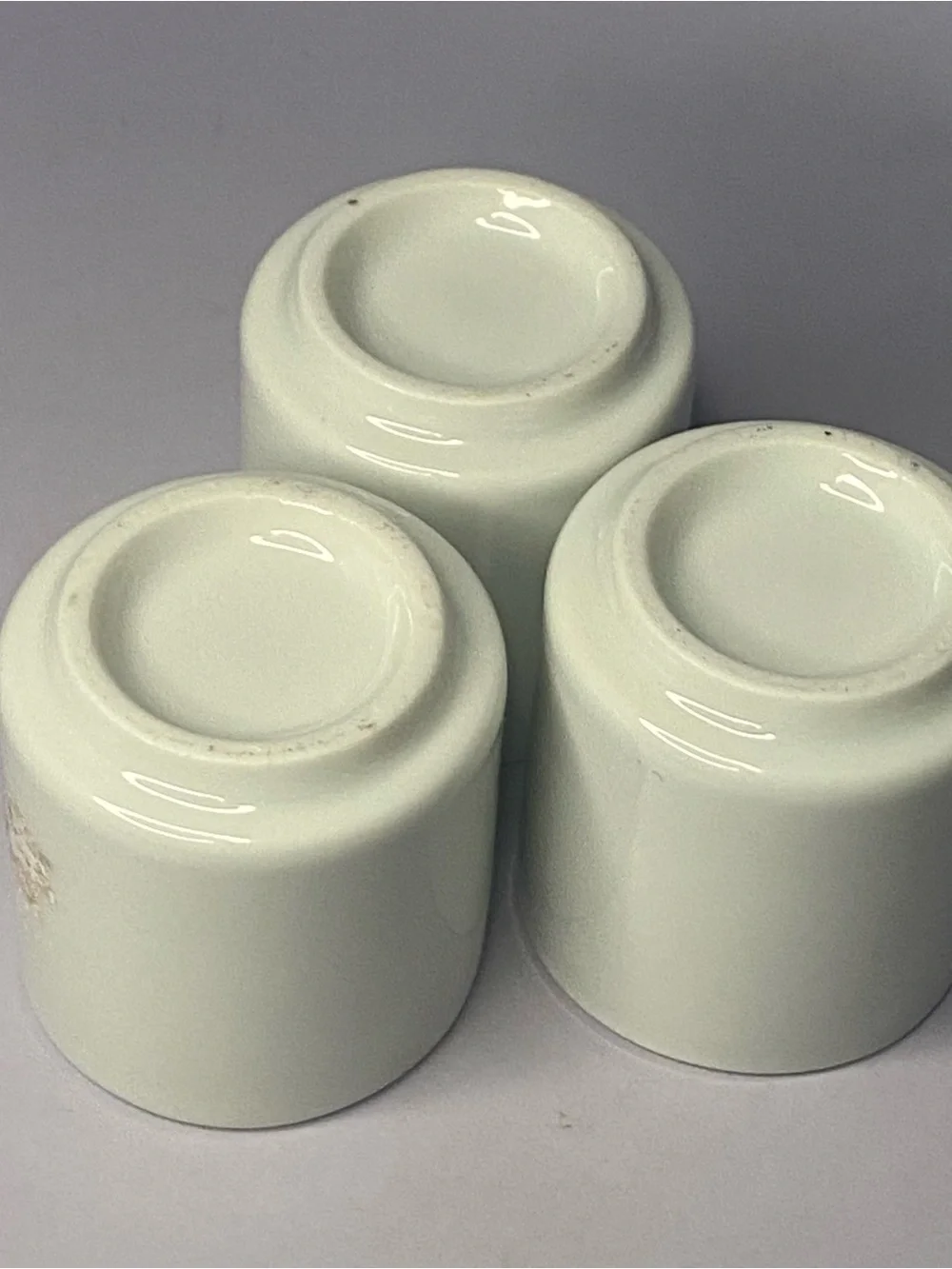 Ceramic Sakura Mount Fuji Sake Cups - White with Pink & Blue Accents